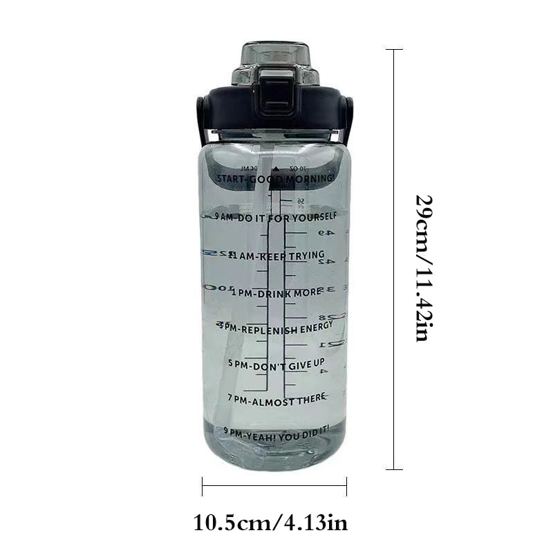 2L Water Bottle with Straw